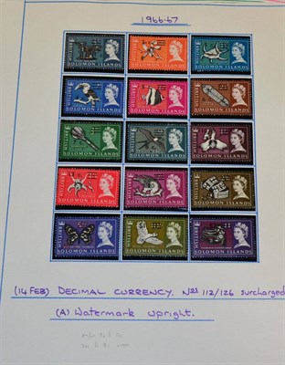 Lot 206 - British Solomon Islands. A QEII mint collection (majority unmounted) to 2003. Includes M/Ss and...