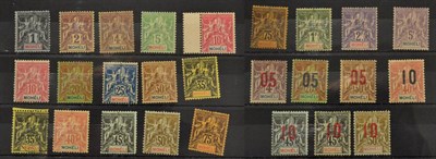 Lot 232 - Comoro Islands - Moheli. 1906 to 1912 range of fresh mint to 5f, plus occasional used