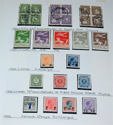 Lot 243 - Denmark. A 1920 to 2003 mint and used collection in a red Tower album. (unmounted from 1937...