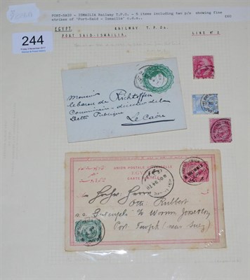 Lot 244 - Egypt. A small collection of cancellations, showing the various types of TPO cancels, used on...