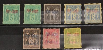 Lot 279 - French Post Offices in Turkish Empire - Port Lagos. 1893 fresh mint set, with two of both the...
