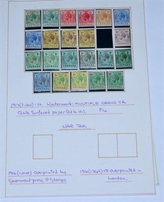 Lot 306 - Grenada. A 1913 to 1951 mint collection on loose pages. Noted 1913 to 1922 set (with most...
