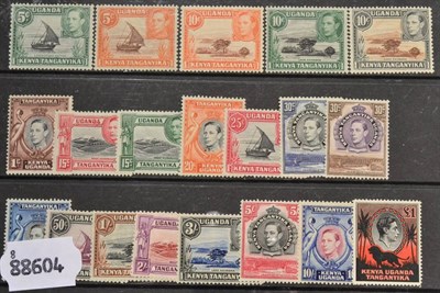 Lot 347 - Kenya, Uganda and Tanganyika. 1938 to 1954 definitive set. Fresh mint SG 131-150a