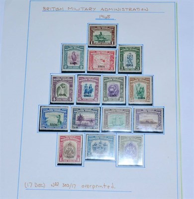 Lot 379 - North Borneo. 1945 to 1952 mint collection on loose album pages. Noted 1945 BMA set