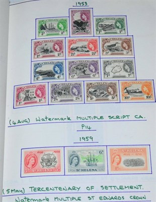 Lot 396 - St. Helena. A 1953 to 2012 mint collection in a green springback album. Includes 1953 and 1961...