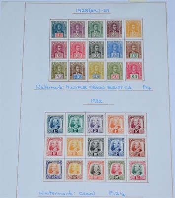 Lot 404 - Sarawak. A 1928 to 1950 mint collection on loose album pages. Includes 1928 and 1932...