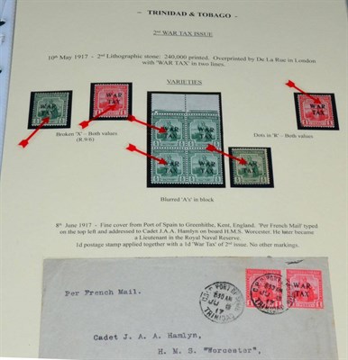 Lot 426 - Trinidad and Tobago. A well presented collection of WWI War Tax issues. Mainly mint in singles,...