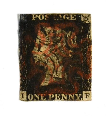 Lot 483 - Great Britain. 1840 1d Black I-F. One margin, but used with both red and black Maltese Crosses....