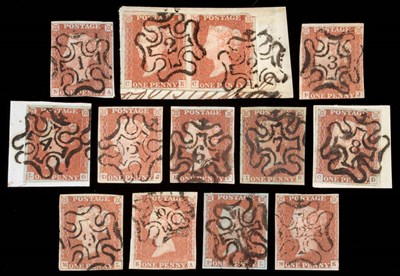 Lot 495 - Great Britain. A collection of black numeral Maltese Crosses one to twelve on 1841 1d reds....