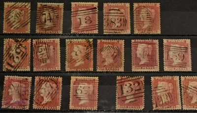 Lot 510 - Great Britain. 1854 to 1857, eleven 1d reds, used