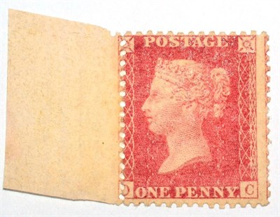 Lot 515 - Great Britain. 1857 1d Red ?-C, Plate 36. The margin has been re-joined to stamp. Mint