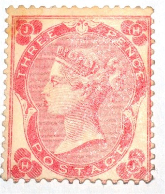 Lot 519 - Great Britain. 1862 3d Deep Carmine-Rose. Centred to bottom right. Wmk Emblems. Mint. High...