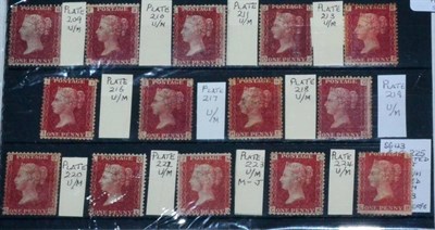 Lot 521 - Great Britain. 1864 to 1879 1d Reds. A collection of seventy-six differing Plates. Includes...