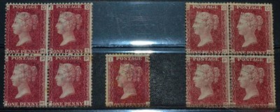 Lot 522 - Great Britain. 1864 to 1879 1d Reds. Plate 175 OH/PI, block of four, Plate 207 N-I and Plate...