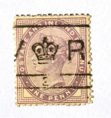 Lot 539 - Great Britain. 1881 1d Lilac (14 dots) used with a fine part V crown R postmark