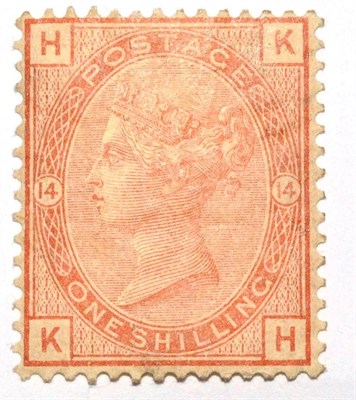 Lot 542 - Great Britain. 1881 1s Orange-Brown K-H, Plate 14. Wmk Imperial Crown. Mint