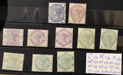 Lot 548 - Great Britain. 1883 Lilacs and Greens (including 1/2d slate-blue) set. Either mounted or unmounted.