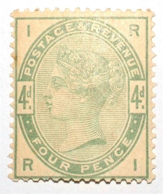 Lot 549 - Great Britain. 1884 4d Dull Green R-I. Fresh mint