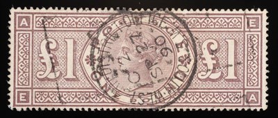 Lot 550 - Great Britain. 1884 £1 E-A. Wmk Three crowns, used