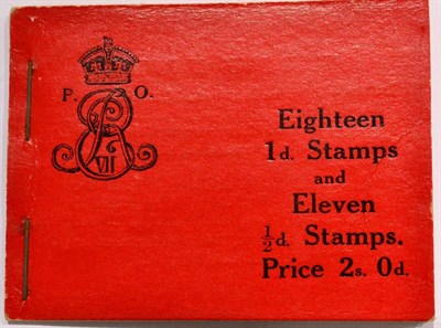 Lot 568 - Great Britain. June 1911 2s booklet with only two £1 panes remaining, both with inverted watermark