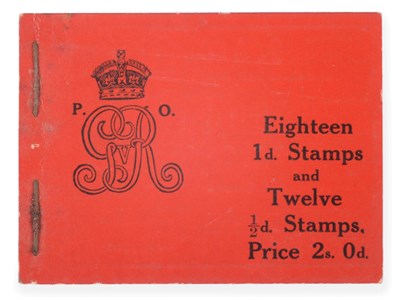 Lot 569 - Great Britain. June 1911 2s booklet. All panes with inverted watermark. Some clipped perfs