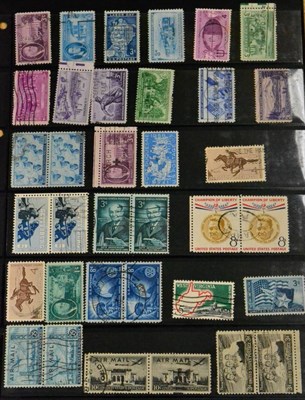 Lot 55 - Six Boxes and a Pink Plastic Container containing miscellaneous world stamps, vintage and...