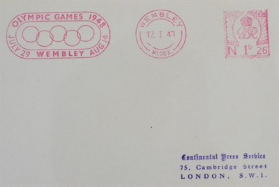 Lot 181 - Olympic Games. 1948 Wembley box office cancellation on card