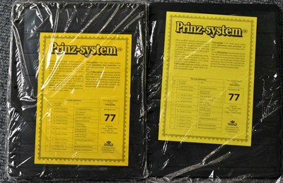 Lot 193 - Prinz-system. Nine Unopened Packs of stock pages, all doubled sided in various strip numbers....