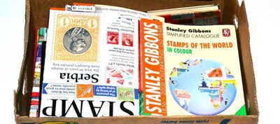 Lot 199 - A Quantity of catalogues and books. Includes Dictionary of Stamps by James A Mackay, Stamps & Stamp