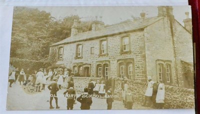 Lot 261 - East Marton, Coniston Cold, Hellifield, Gargrave etc. A red album housing mostly vintage cards....