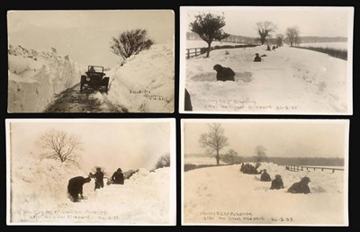 Lot 293 - Lockton, North Yorkshire. A real photographic card depicting a motor vehicle passing through...