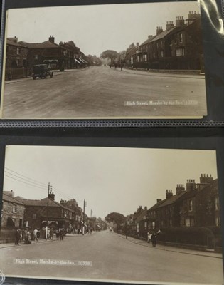 Lot 294 - Marske by the Sea. A collection of mainly vintage postcards, both used and unused in a small claret