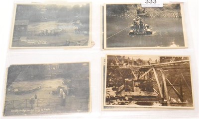 Lot 333 - Disasters. Sleights - flooding July 1930. Three cards depicting the flooded River Esk and...