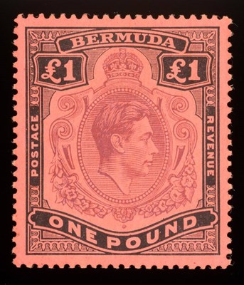 Lot 373 - Bermuda. 1938 to 1953 2s6d to £1 Key Heads mint. Includes various shades 2s (12), 2s6d (9), 5s...