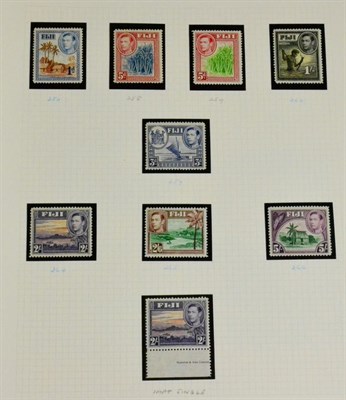 Lot 405 - Fiji. 1938 to 1955 Pictorials, mint. Includes a number of blocks, (corner and imprint blocks), perf