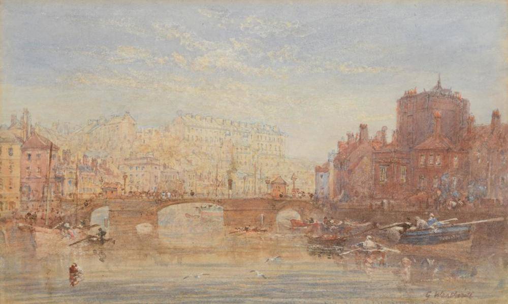 Lot 679 - George Weatherill (1810-1890) Whitby from