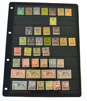 Lot 422 - French Post Office in Zanzibar. A range of mint on loose stockcards. Ideal foundation