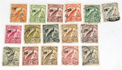 Lot 471 - New Guinea. 1932 Air overprints. Used to £1. Some minor pulled perfs