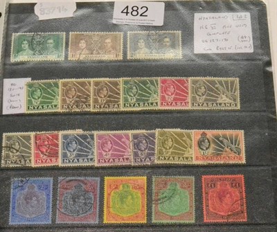 Lot 482 - Nyasaland. A King George VI complete fine used collection including Postage Dues