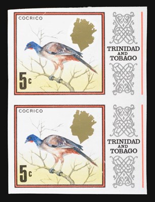 Lot 506 - Trinidad and Tobago. 1969 5c Cocrico, unmounted, imperf vertical pair