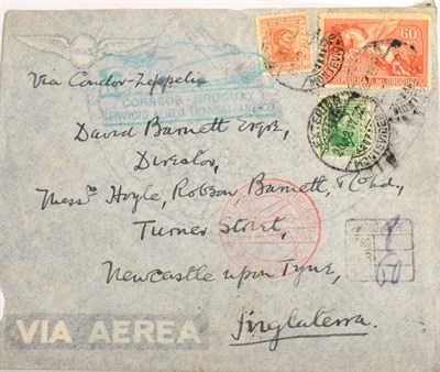 Lot 513 - Uruguay. April 1932 Graf Zeppelin flight to Germany, then onwards to Newcastle upon Tyne....