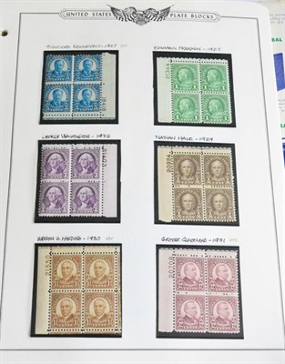 Lot 516 - U.S.A. A 1912 to the 1970s collection of unmounted Plate blocks of four (later in much larger...