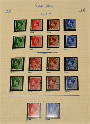 Lot 530 - Great Britain. 1936 King Edward VIII mint and used collection on loose album leaves. Includes...