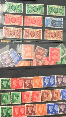 Lot 549 - Great Britain. Loose stock cards housing a selection of mint King George V to King George VI,...