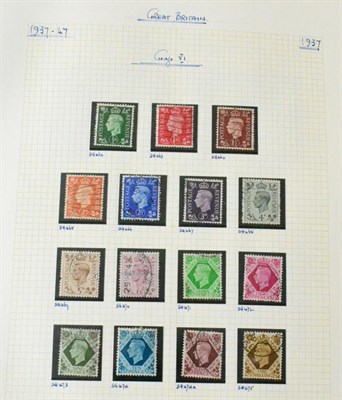 Lot 582 - Great Britain. 1937 to 1952 King George VI mint and used collection displayed on loose album pages.