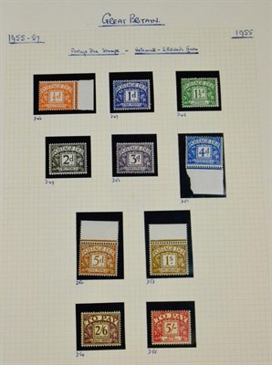 Lot 587 - Great Britain. 1955 to 1957 Unmounted Postage Due set, many marginal. Also a miscellaneous...