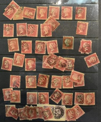 Lot 598 - Great Britain. A number of 1841 1d reds in sparse album, part filled stock book and misc