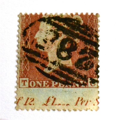 Lot 660 - Great Britain. Queen Victoria 1d red line engraved T-?, with major horizontal perf shift...