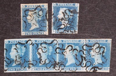 Lot 664 - Great Britain. 1841 2d Blue F-A, three margins, used with numeral I Maltese cross. 2d blue...