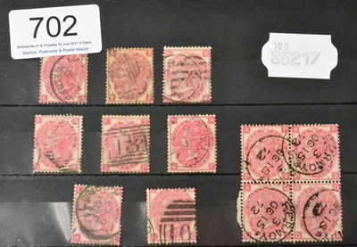 Lot 702 - Great Britain. 1867 to 1880 3d N-K Plate 4, T-F Plate 5, N-F Plate 6, T-F Plate 7, A-C and I-E...